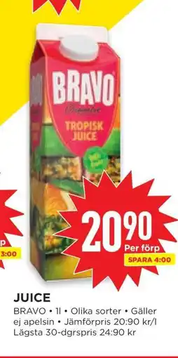 Willys BRAVO Tropisk Juice erbjuda