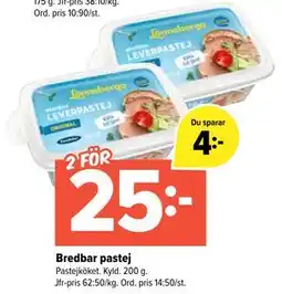 Coop Extra Bredbar pastej, SEK 25 erbjuda