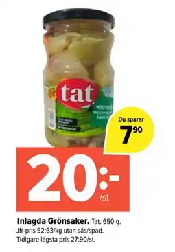 Coop Extra Inlagda Grönsaker, SEK 20 erbjuda