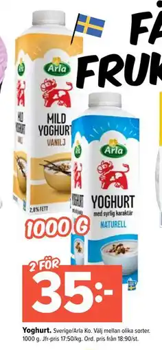 Coop Extra Yoghurt, SEK 35 erbjuda