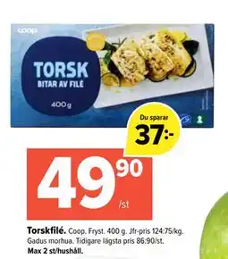 Coop Extra Torskfilé., SEK 49.9 erbjuda