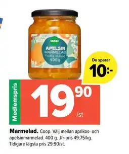 Coop Extra Marmelad, Medlemspris erbjuda