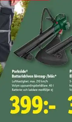 Lidl Parkside Batteridriven lövsug-/blås erbjuda