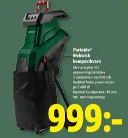 Lidl Parkside Elektrisk kompostkvarn erbjuda