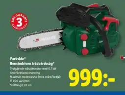 Lidl Parkside Bensindriven trädvårdssåg erbjuda
