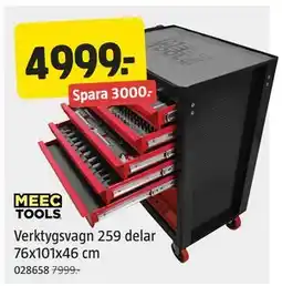 Jula Verktygsvagn 259 delar 76x101x46 cm, SEK 4999 erbjuda