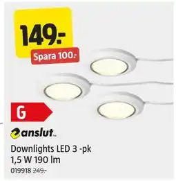 Jula Downlights LED 3 -pk 1,5 W 190 lm, SEK 149 erbjuda