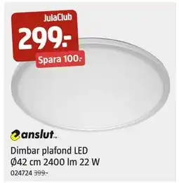 Jula Dimbar plafond LED Ø42 cm 2400 lm 22 W, Medlemspris erbjuda