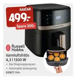 Jula Varmluftsfritös 4,3 l 1300 W, Medlemspris erbjuda