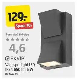 Jula Väggspotlight LED IP54 650 lm 6 W, SEK 129 erbjuda