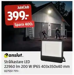 Jula Strålkastare LED 22960 lm 200 W IP65 403x350x40 mm, Medlemspris erbjuda