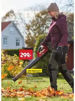 Jula Batteridriven lövblås 18 V 150 km/h 7 m³/min, SEK 299 erbjuda