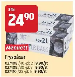 Jula Fryspåsar, SEK 24.9 erbjuda