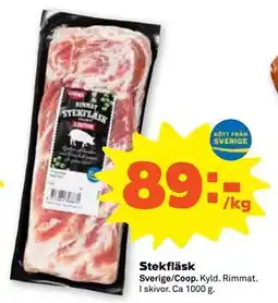 Stora Coop Stekfläsk, SEK 89 erbjuda