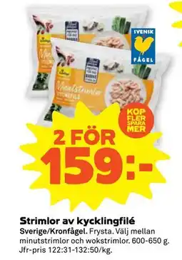 Stora Coop Strimlor av kycklingfilé, SEK 159 erbjuda