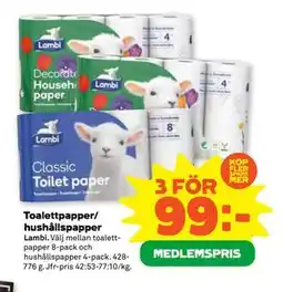 Stora Coop Toalettpapper/hushållspapper, Medlemspris erbjuda