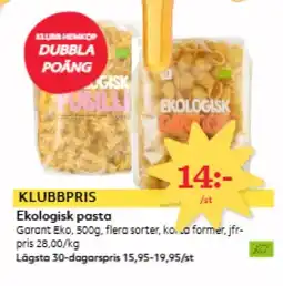 Hemköp Ekologisk pasta erbjuda