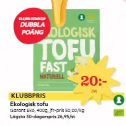Hemköp Ekologisk tofu erbjuda