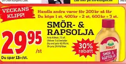 ICA Kvantum SMÖR-& RAPSOLJA erbjuda