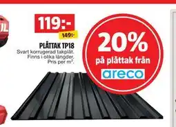 Bauhaus 20% på plåttak från areco erbjuda