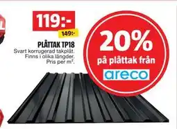 Bauhaus PLÅTTAK TP18, SEK 119 erbjuda