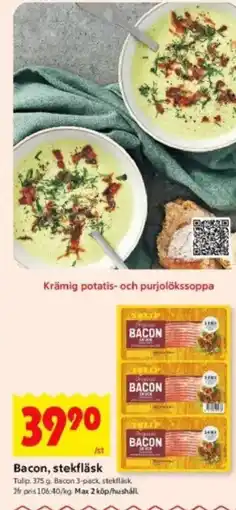 ICA Kvantum Bacon, stekfläsk erbjuda