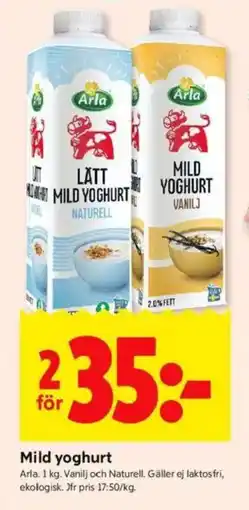 ICA Kvantum Mild yoghurt erbjuda