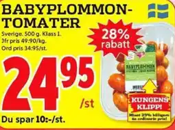 ICA Kvantum Babyplommon- tomater erbjuda