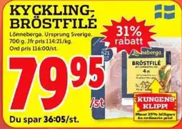 ICA Kvantum KYCKLING- BRÖSTFILÉ erbjuda