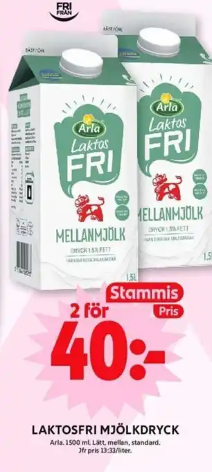 ICA Supermarket LAKTOSFRI MJÖLKDRYCK erbjuda