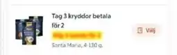 ICA Supermarket Tag 3 kryddor betala för 2 erbjuda