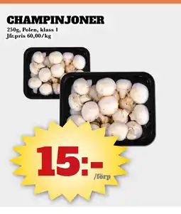 Bonum Matmarknad CHAMPINJONER erbjuda