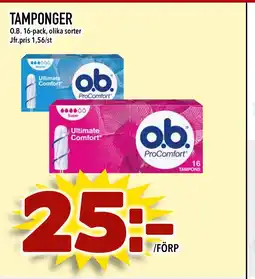 Bonum Matmarknad TAMPONGER erbjuda