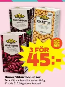 Coop Forum Bönor/Kikärtor/Linser erbjuda