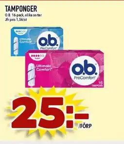 Nya Pulsen TAMPONGER erbjuda