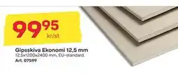 Byggmax Gipsskiva Ekonomi 12,5 mm, SEK 99.95 erbjuda