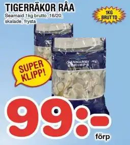 Nya Pulsen SEAMAID Tigerräkor råa erbjuda