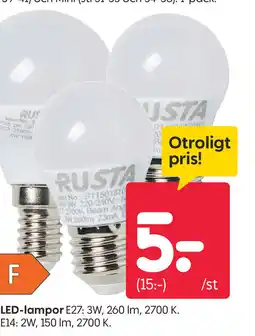 Rusta LED-Lampor erbjuda