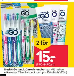 Rusta Fresh & Go Tandkräm Och Tandborstar erbjuda