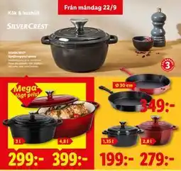 Lidl SILVERCREST Gjutjärnsgryta/-panna erbjuda