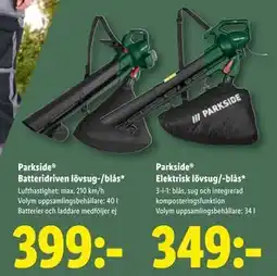 Lidl Parkside Elektrisk lövsug/-blås, SEK 349 erbjuda