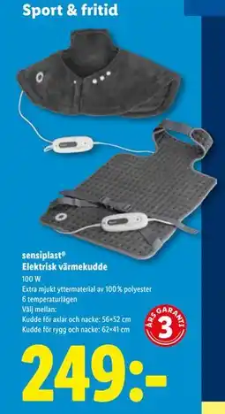 Lidl sensiplast Elektrisk värmekudde, SEK 249 erbjuda