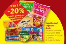 Lidl 20% på allt godis från Sweet Corner/ Sugarland erbjuda