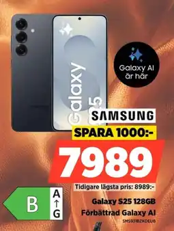 Power SAMSUNG Galaxy S25 128GB Förbättrad Galaxy Al erbjuda