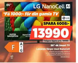 Power LG 86″ 4K Smart TV Levande färger med NanoCell erbjuda