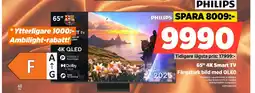 Power PHILIPS 65" 4K Smart TV Färgstark bild med QLED erbjuda
