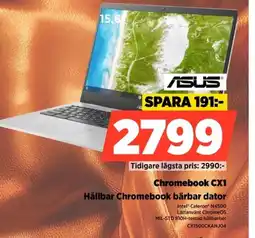 Power ASUS Chromebook CX1 Hållbar Chromebook bärbar dator erbjuda