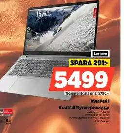 Power Lenovo IdeaPad 1 Kraftfull Ryzen-processor erbjuda