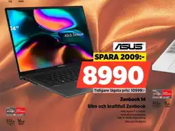 Power ASUS Zenbook 14 Slim och kraftfull Zenbook erbjuda