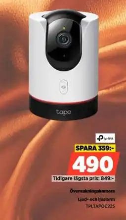Power Tp-link övervakningskamera ljud- och ljuslarm tpltapoc225 erbjuda